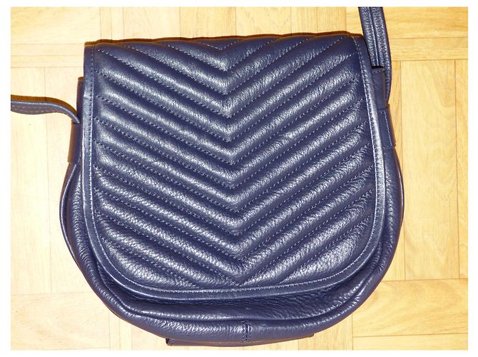 Borsa a tracolla One Step in pelle blu navy - vista 12