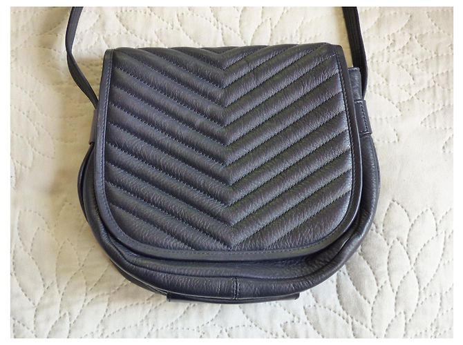Borsa a tracolla One Step in pelle blu navy - vista 3