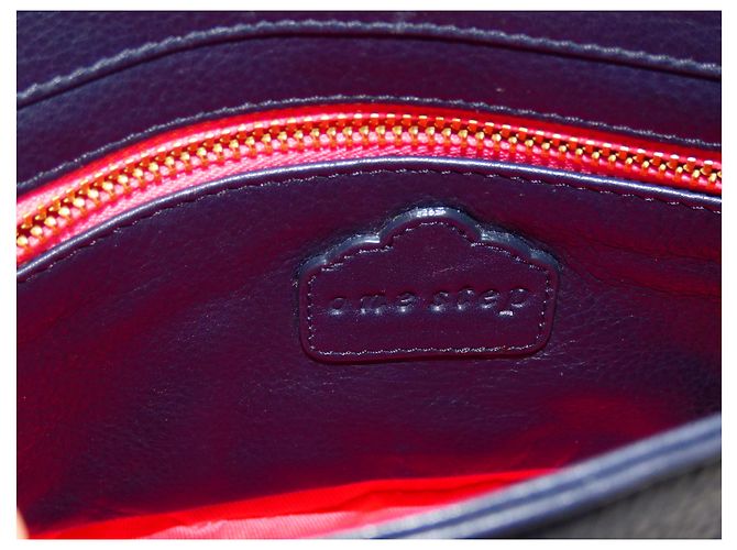 Borsa a tracolla One Step in pelle blu navy - vista 6