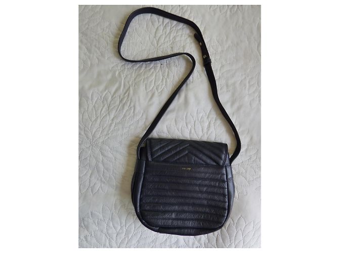 Borsa a tracolla One Step in pelle blu navy - vista 9