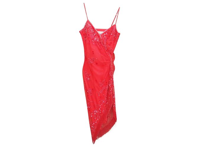 Autre Marque Bellville Sassoon - Lorcan Mullany - Verziertes Perlenkleid Rot - Ansicht 2