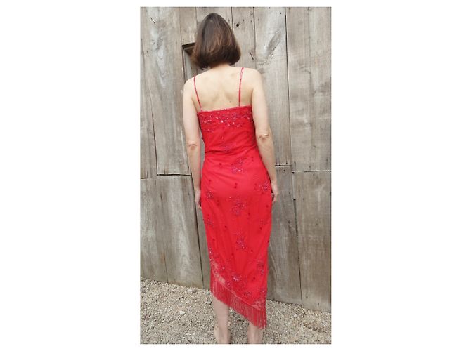 Autre Marque Bellville Sassoon - Lorcan Mullany - Verziertes Perlenkleid Rot - Ansicht 3