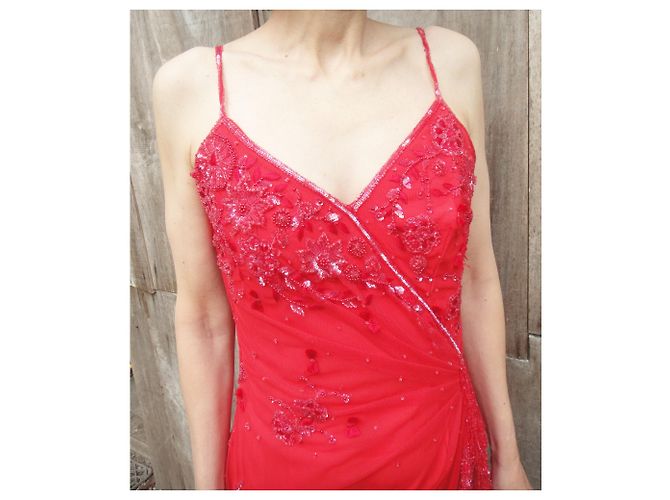 Autre Marque Bellville Sassoon - Lorcan Mullany - Verziertes Perlenkleid Rot - Ansicht 5