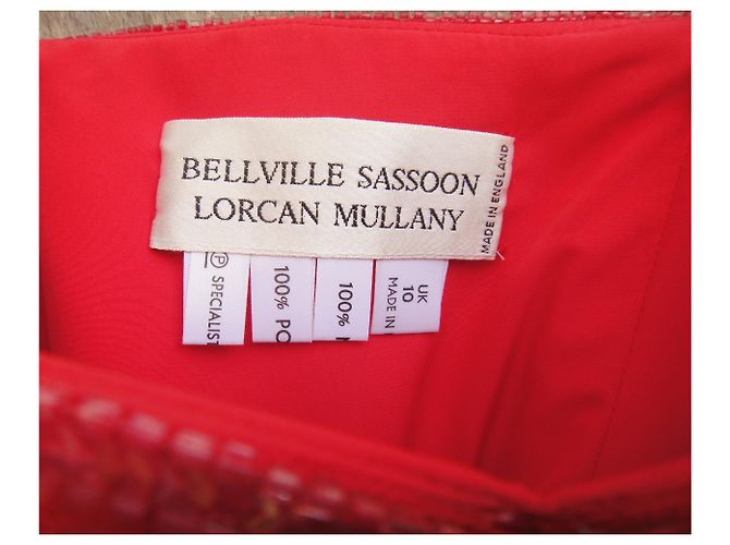 Autre Marque Bellville Sassoon - Lorcan Mullany - Verziertes Perlenkleid Rot - Ansicht 9