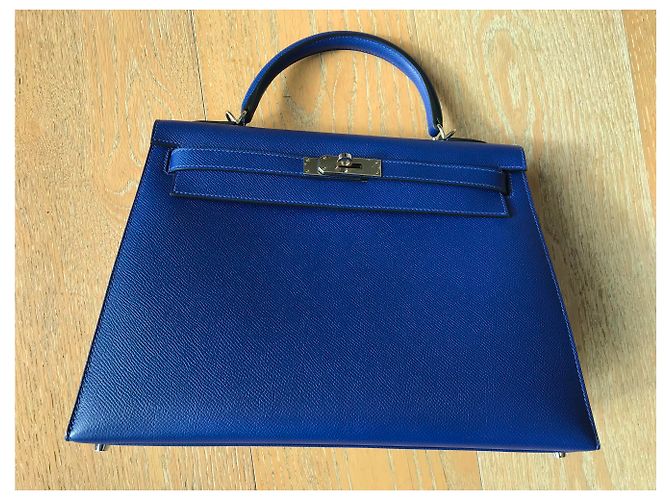 Kelly hermès sellaio 32 centimetro Blu - vista 3