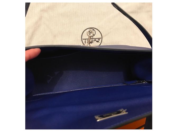 Kelly hermès sellaio 32 centimetro Blu - vista 7