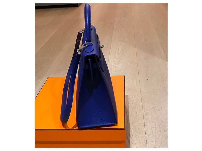 Kelly hermès sellaio 32 centimetro Blu - vista 8