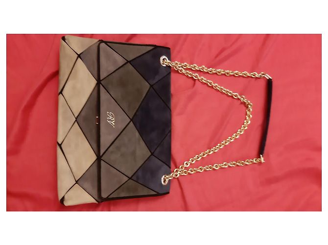 Borsa Roger Vivier Prisma in camoscio blu e grigio Multicolore - vista 4