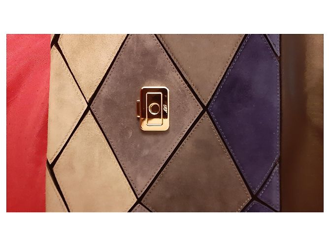 Borsa Roger Vivier Prisma in camoscio blu e grigio Multicolore - vista 8