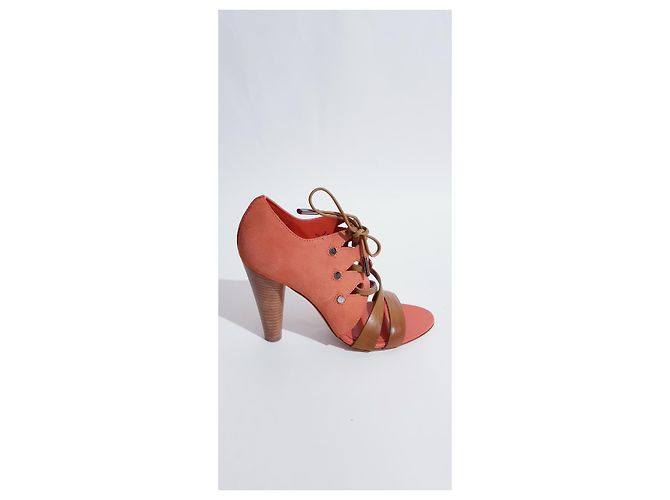 Sandali Tod's Marrone Corallo Scamosciati in Pelle - vista 5