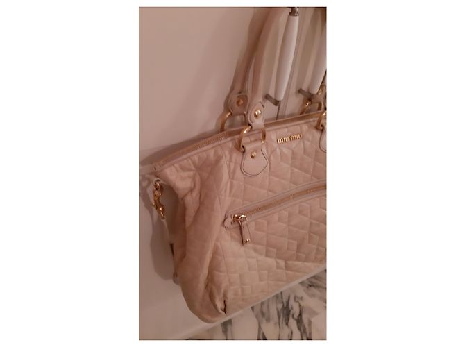 Miu Miu Ledertasche Creme Roh - Ansicht 10