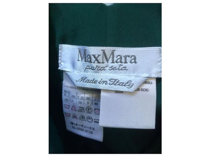 Max Mara Petrolgrünes Seidenkleid Weiß Türkis Dunkelgrün - Ansicht 7