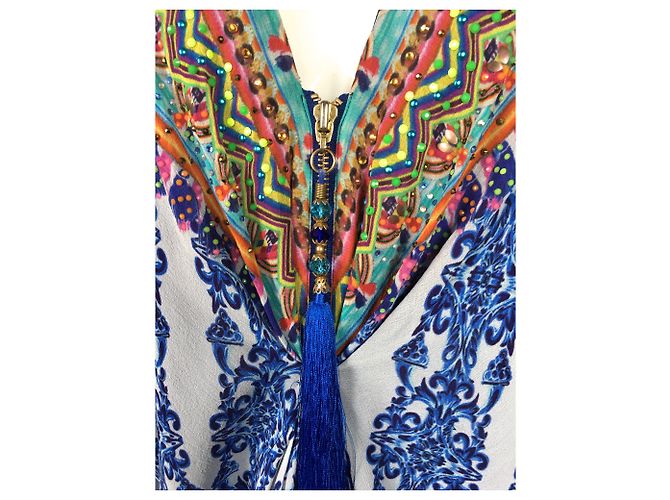 Autre Marque Kaftan Camilla de crepe de chine con forro de seda Multicolor - vista 6