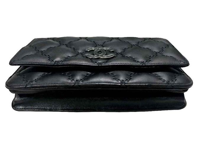 Portafoglio nero Chanel su catena - vista 2