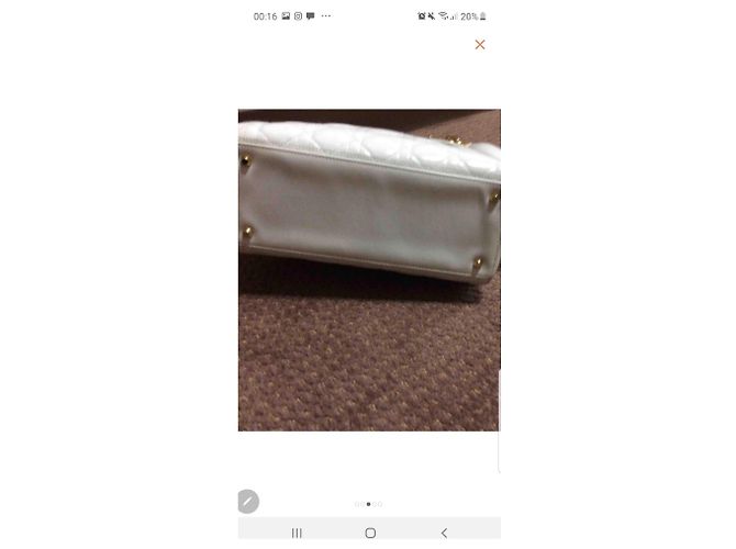 Borsa a mano Lady Dior Dior in vernice bianca Bianco - vista 3