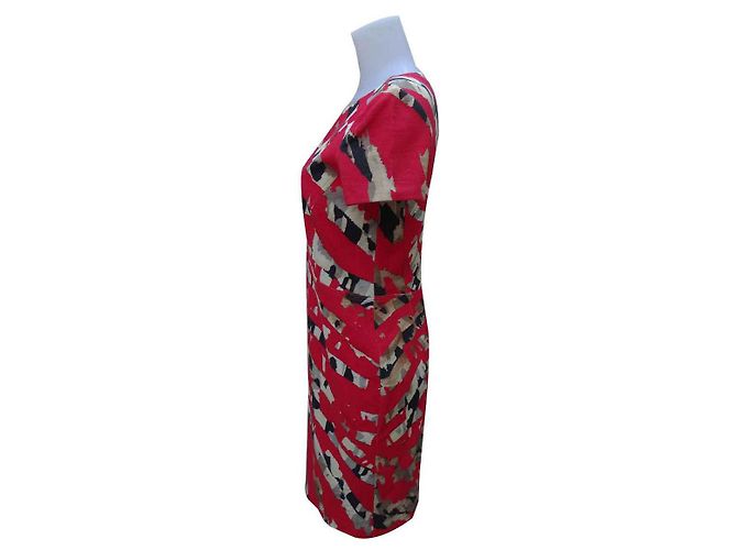 Blumarine Kleid Rot aus Wolle Mehrfarben - Ansicht 2