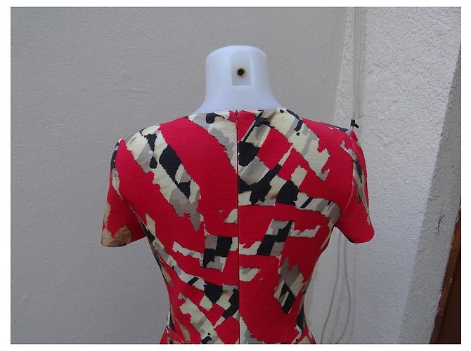Blumarine Kleid Rot aus Wolle Mehrfarben - Ansicht 6