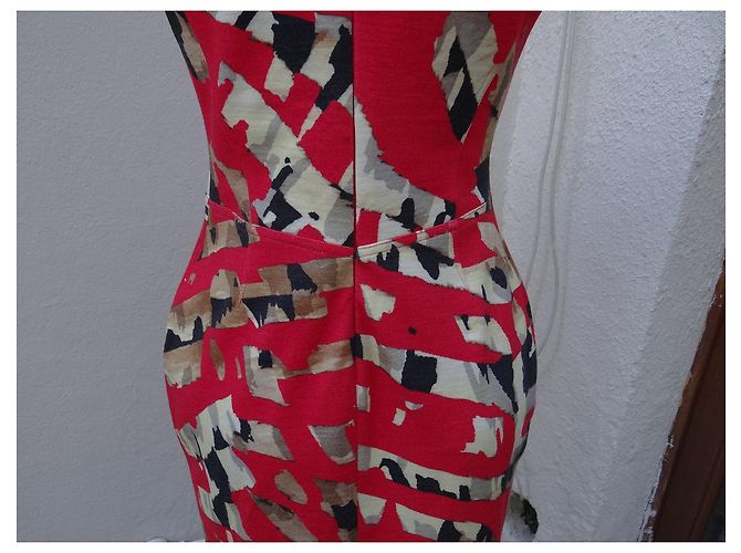 Blumarine Kleid Rot aus Wolle Mehrfarben - Ansicht 7