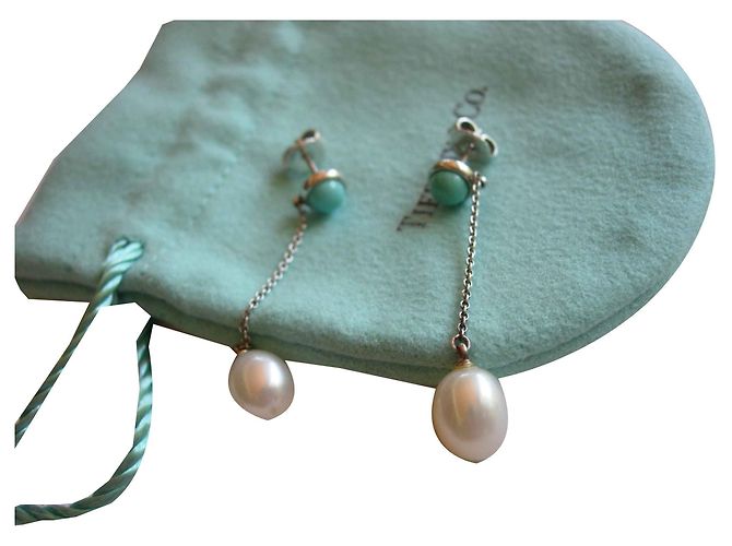 Tiffany & Co Color by the Yard disegnato da Elsa Peretti con turchese e perle coltivate Argento Blu - vista 2
