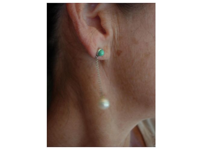 Tiffany & Co Color by the Yard disegnato da Elsa Peretti con turchese e perle coltivate Argento Blu - vista 3