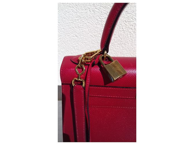 Hermès Borsa Kelly Sellier Hermes Red Gold Hdw Rosso - vista 10