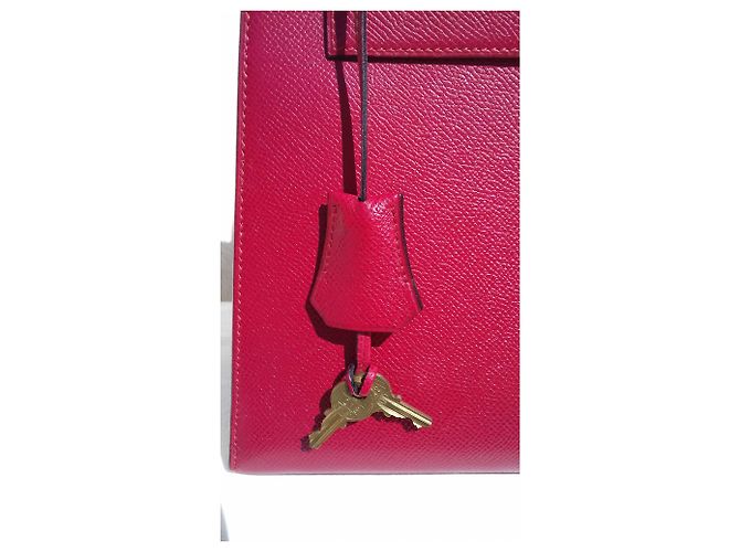 Hermès Borsa Kelly Sellier Hermes Red Gold Hdw Rosso - vista 11