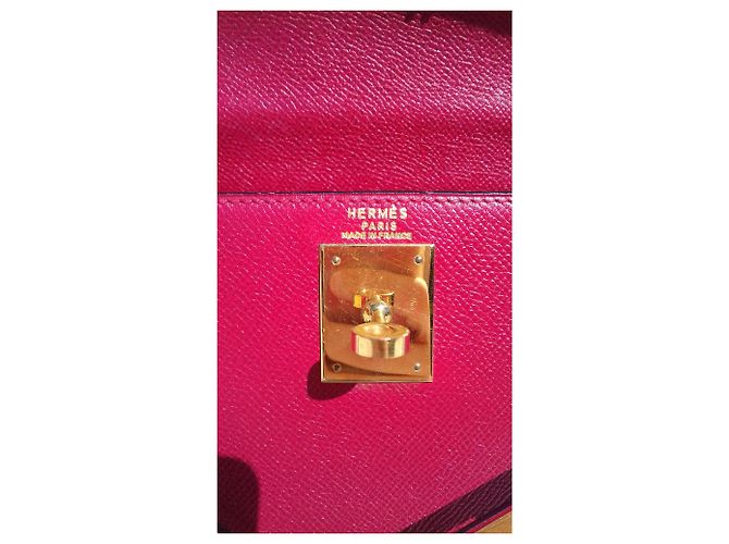 Hermès Borsa Kelly Sellier Hermes Red Gold Hdw Rosso - vista 12