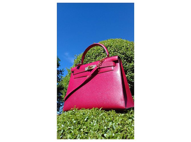 Hermès Borsa Kelly Sellier Hermes Red Gold Hdw Rosso - vista 14