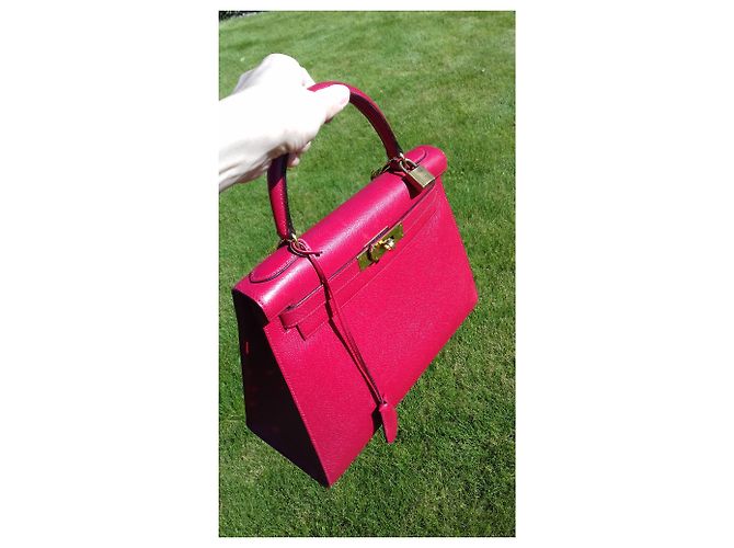 Hermès Borsa Kelly Sellier Hermes Red Gold Hdw Rosso - vista 17