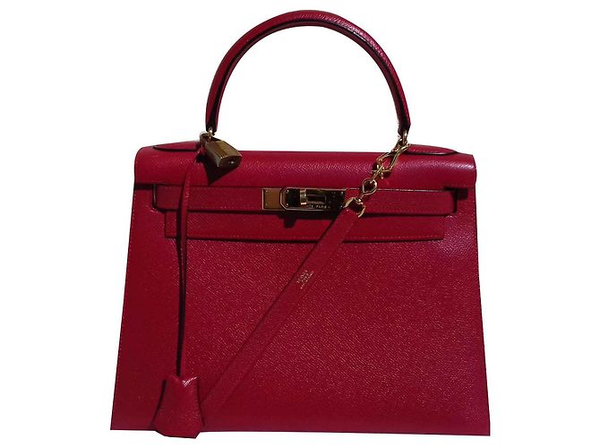 Hermès Borsa Kelly Sellier Hermes Red Gold Hdw Rosso - vista 2