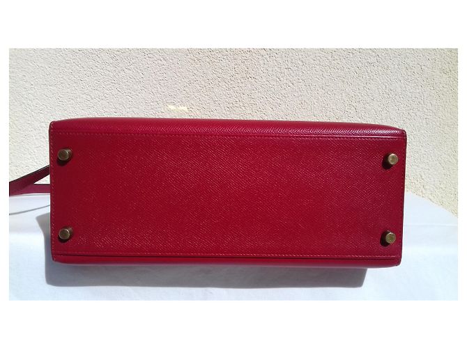 Hermès Borsa Kelly Sellier Hermes Red Gold Hdw Rosso - vista 3