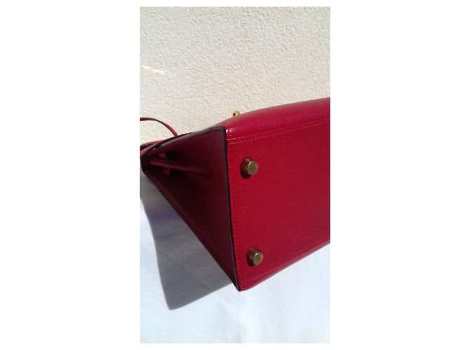 Hermès Borsa Kelly Sellier Hermes Red Gold Hdw Rosso - vista 5