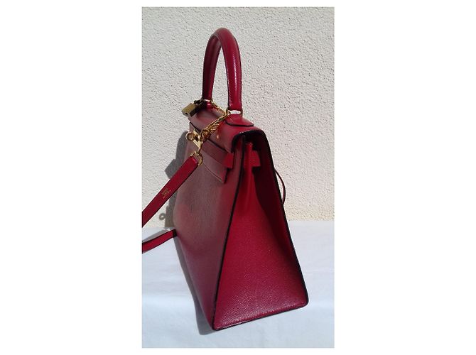 Hermès Borsa Kelly Sellier Hermes Red Gold Hdw Rosso - vista 6