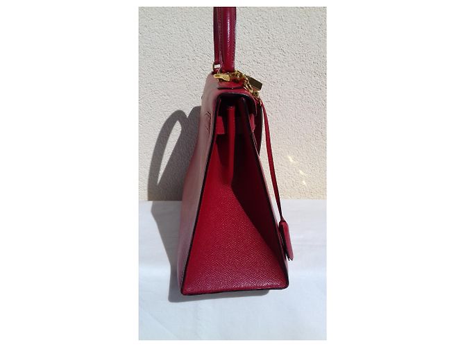 Hermès Borsa Kelly Sellier Hermes Red Gold Hdw Rosso - vista 8