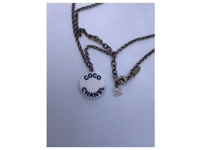 Collar Chanel Negro Blanco - vista 5