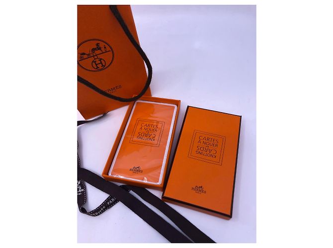 Hermès Karte zum Binden Weiß Orange - Ansicht 4