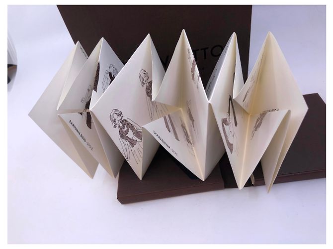 Louis Vuitton Origami da legare Marrone Bianco - vista 3