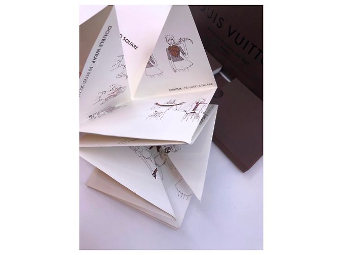 Louis Vuitton Origami da legare Marrone Bianco - vista 5