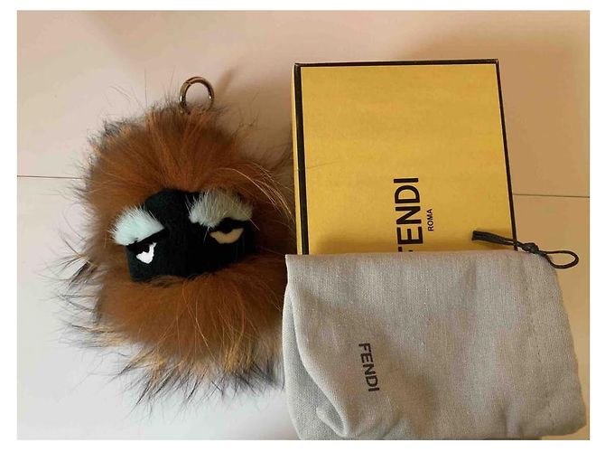 Portachiavi Fendi Bug in visone marrone - vista 2