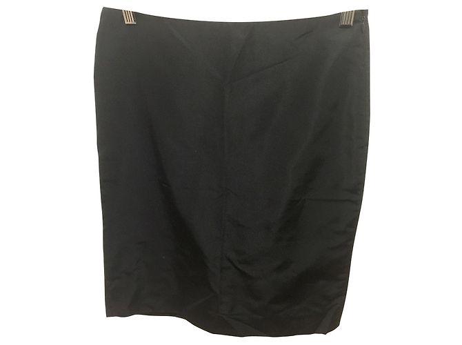 Alexander Mcqueen Falda lápiz de seda negra Negro - vista 2