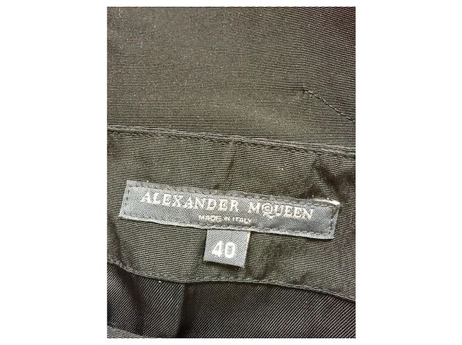 Alexander Mcqueen Falda lápiz de seda negra Negro - vista 3