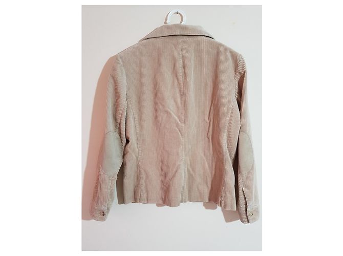 Blazer Ralph Lauren Lauren Jeans Co Beige in Cotone - vista 3