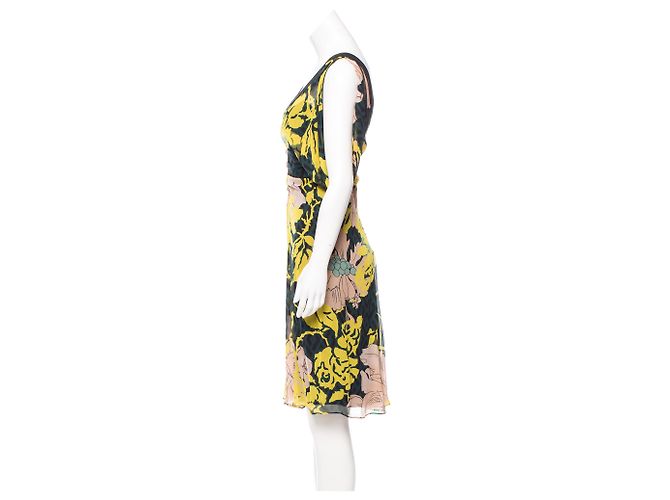 Diane von Furstenberg Lulea Seidenkleid gelb mehrfarbig Schwarz Grün - Ansicht 2