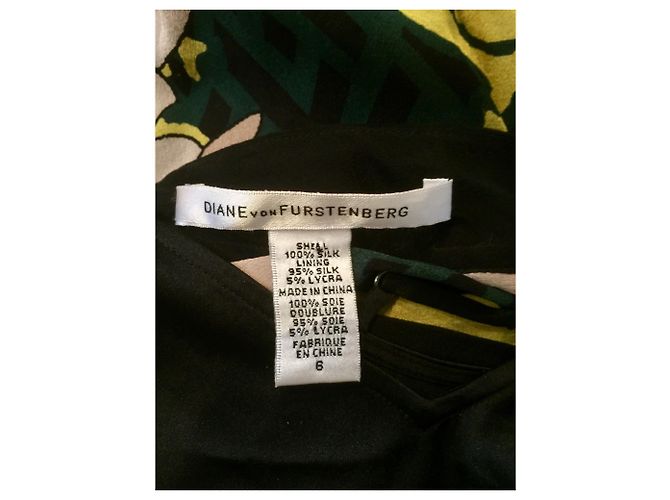 Diane von Furstenberg Lulea Seidenkleid gelb mehrfarbig Schwarz Grün - Ansicht 5