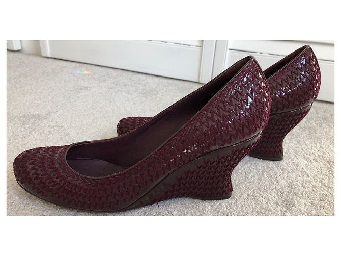 Bottega Veneta Pompe intricate bordeaux Bordò - vista 2