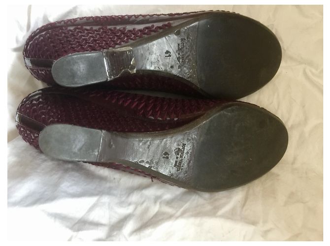 Bottega Veneta Pompe intricate bordeaux Bordò - vista 8