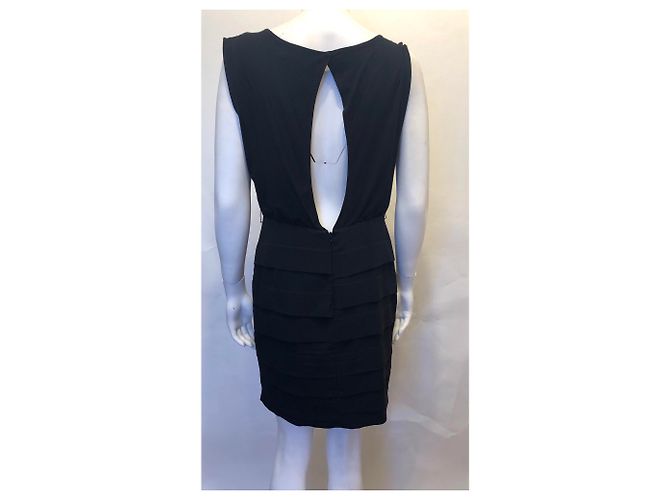 Alice + Olivia Schwarzes Kleid mit Rüschen - Ansicht 3