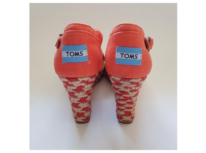 Autre Marque Tom's Sandalen Orange Leder Polyester 37.5 - Ansicht 5