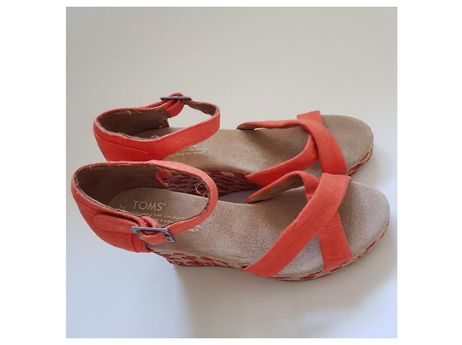 Autre Marque Tom's Sandalen Orange Leder Polyester 37.5 - Ansicht 6