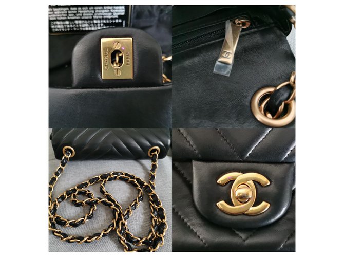 Chanel Chevron Mini bolso rectangular Negro - vista 5